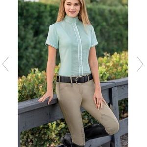 Pikeur The Winner knee patch breeches tan stretch side zip Size 8